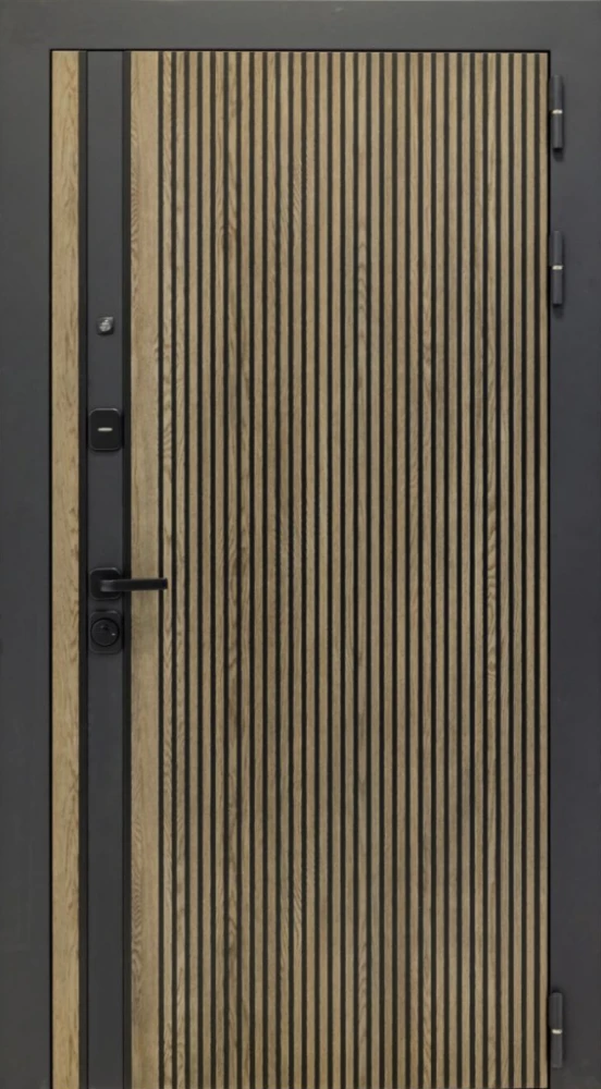 Входная дверь ДвериПРО Росна ФЛ-659 (12мм, Нуссбаум+черная патина винорит) DPRO226052 внешняя сторона